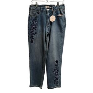 Camila Coelho Jean Womens Size 6 Embroidered New With Tags